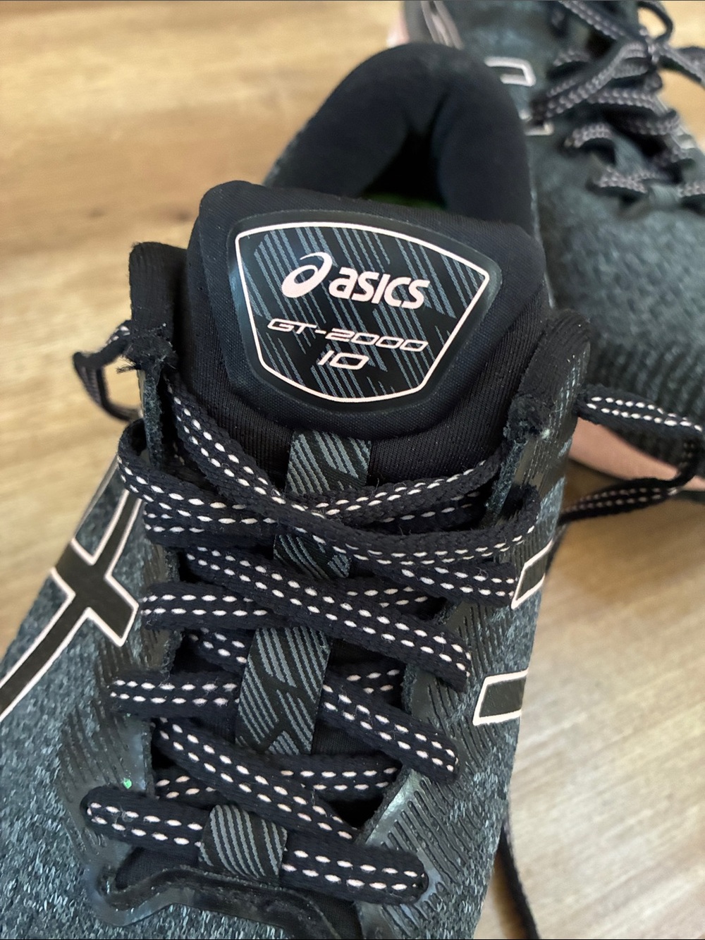 Asics Women's Black and Pink Running Sneakers - Picture 2 of 7
